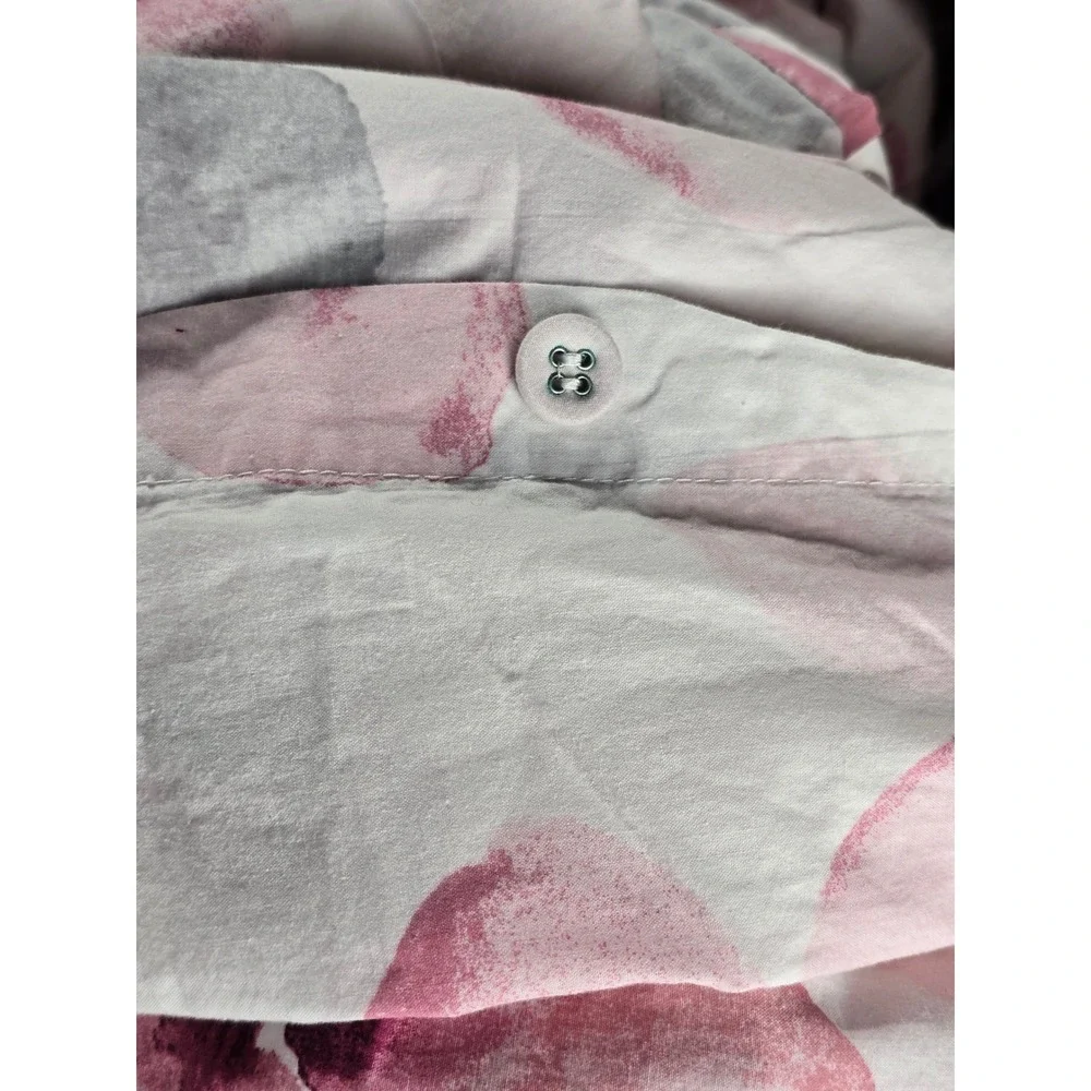 IKEA LAPPNYCKLAR King Duvet Cover Pink Gray Floral 253x218cm Cotton